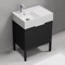 Modern Small Black Bathroom Vanity, 24